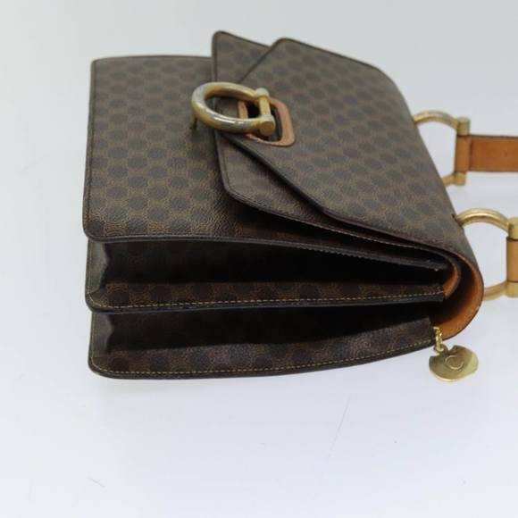 CELINE Macadam Canvas Hand Bag PVC Brown Auth 76088 - Picture 3 of 16